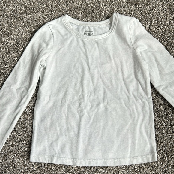 Jumping Beans 3T toddler girl basic white long sleeve T - Picture 3 of 4
